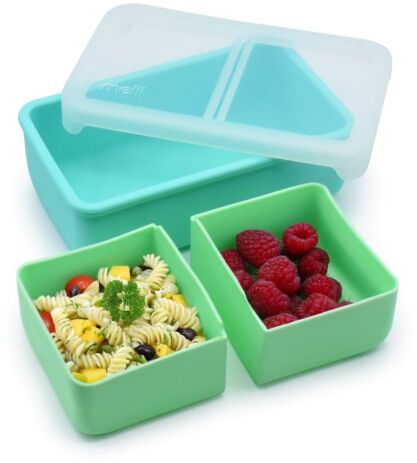 Melii Φαγητοδοχείο Σιλικόνης Με Ασποσπώμενα Διαχωριστικά Blue (MEL22310) (1)