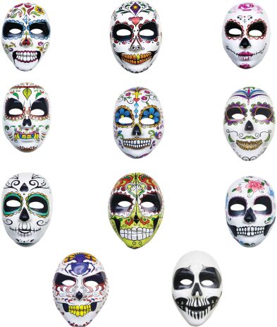 Μάσκα Dia De Los Muertos-11 Σχέδια-1 Τμχ (Α1121) (0)