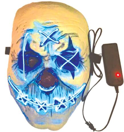 Μάσκα Creepy Clown Με Φως Neon (Α1197) (1)