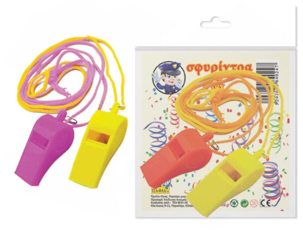 Σφυρίχτρα Με Κορδόνι Πλαστική Σετ 2Τμχ (Α4024.2) (0)