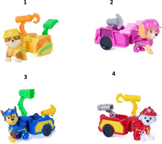 Paw Patrol Dino Movie Κουτάβια Με Εργαλεία-Οχήματα-4 Σχέδια (6076003) (1)