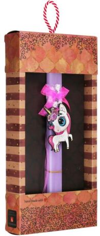 Λαμπάδα Μονόκερος Με Λουλούδια (LA25036P) (1)