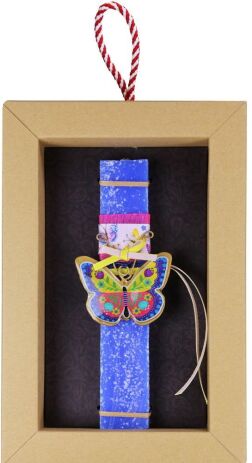 Λαμπάδα Πεταλούδα Φλοράλ-Μπλε (LA26005D) (1)