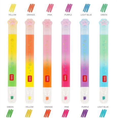 Legami 6 Dual-Tip Highlighters-Meow-Kitty (MHL0002) (0)