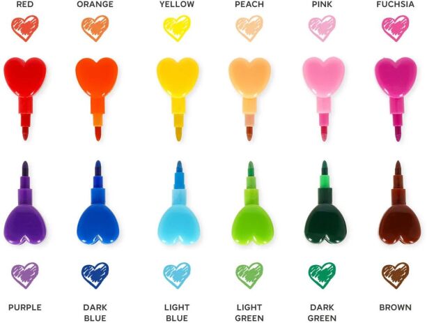 Legami 12 Stackable Crayons-Dream In Colour-Heart (STC0001) (2)