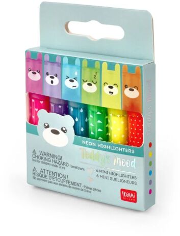 Legami Mini Highlighters-Teddy's Mood (MH0003) (1)