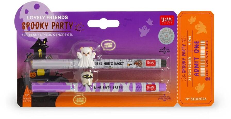Legami Halloween Στυλό Gel-Lovely Friends-Spooky Party 2pcs. (CPPSET3) (1)