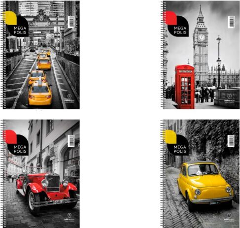 Salko Τετράδιο Megapolis Σπιράλ 21x29 3Θεμάτων 180Σελίδων-1Τμχ (6488) (0)