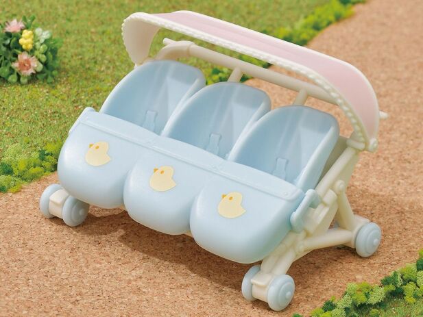 Sylvanian Families Triples Stroller (5533) (3)