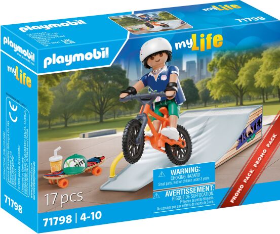 Playmobil Αγόρι Με Skateboard Και Ποδήλατο (71798) (1)