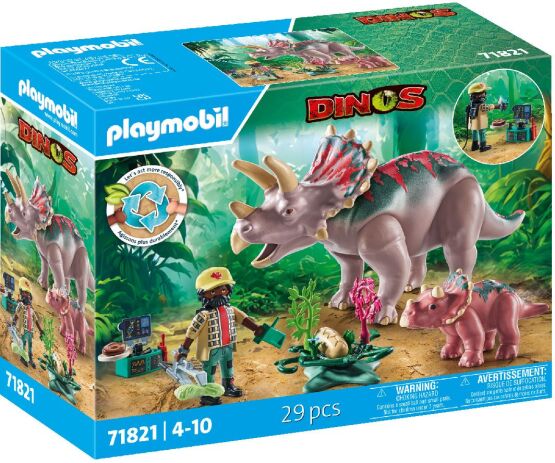 Playmobil Dinos Τρικεράτοπες Και Εξερευνητής (71821) (1)