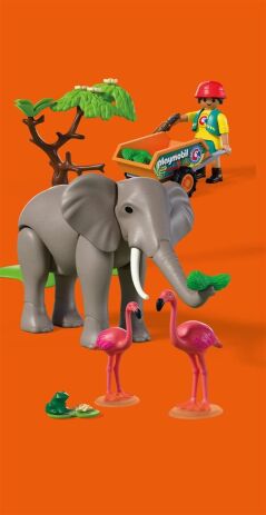 Playmobil Φροντιστής Ζωολογικού Πάρκου Με Ελέφαντα & Φλαμίνγκο (72068) (3)