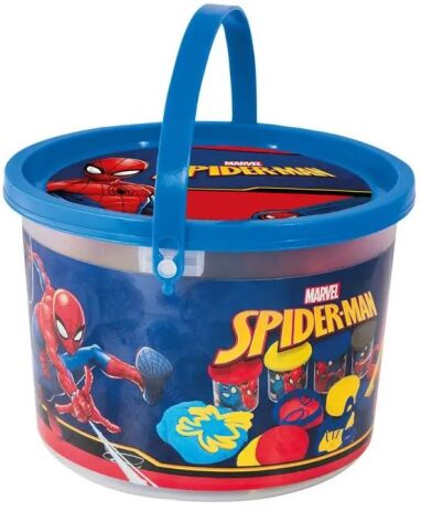 Spiderman Κουβαδάκι Με 4 Βαζάκια Πλαστελίνης Και 8 Εργαλεία (1045-03603) (1)