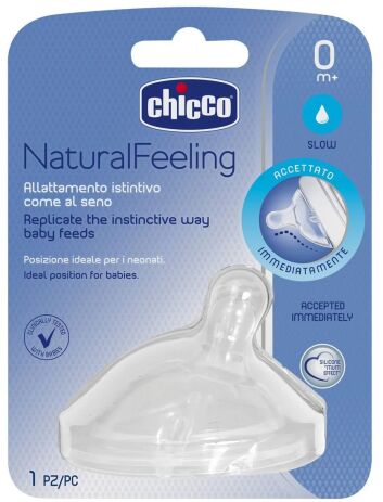 Chicco Θηλή Σιλικόνης Natural Feeling Κανονική Ροή 0+ Μηνών (B50-81011-10) (0)