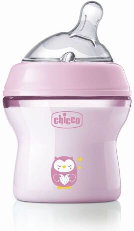 Chicco Μπιμπερό Πλαστικό Natural Feeling Ροζ 150ml ΘΣ 0Μ+ (A60-81311-10) (0)