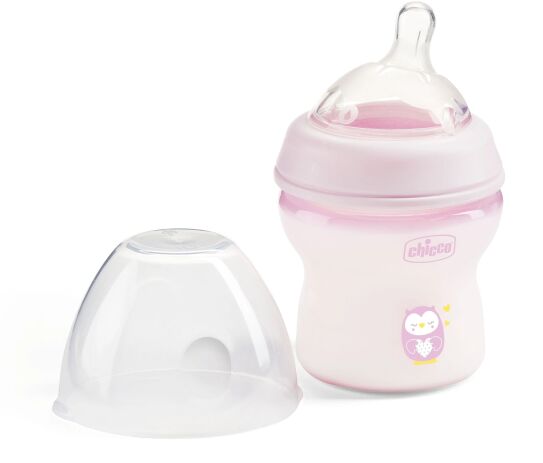 Chicco Μπιμπερό Πλαστικό Natural Feeling Ροζ 150ml ΘΣ 0Μ+ (A60-81311-10) (1)