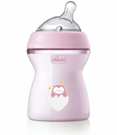 Chicco Μπιμπερό Πλαστικό Natural Feeling Ροζ 250ml ΘΣ 0Μ+ (A60-81323-10) (0)