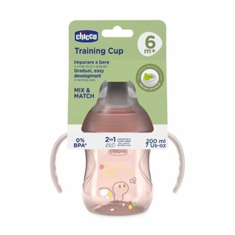 Chicco Κύπελλο Εκπαιδευτικό 6+ Μηνών Natural Ροζ (F04-06921-15) (1)