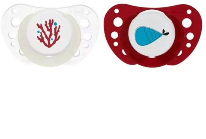 Chicco Πιπίλα Σ Physio Air Μπεζ-Μπορντώ 16-36+ Μηνών 2Τμχ (C20-75086-91) (0)