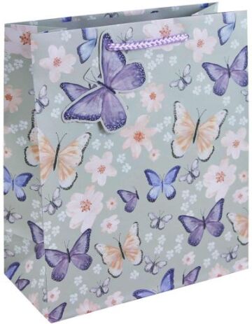 Eurowrap Χάρτινη Τσάντα Μωβ Πεταλούδες Medium (34912-3C) (0)