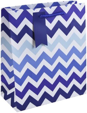 Eurowrap Χάρτινη Τσάντα Μπλε Ζικ-Ζακ Medium (34927-3C) (0)