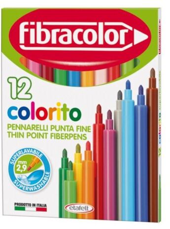 Fibracolor Μαρκαδόροι Colorito Λεπτοί 12Τμχ (539SW12S) (0)