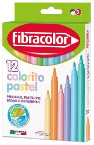 Fibracolor Μαρκαδόροι Colorito Pastel Λεπτοί 12Τμχ (539SW012SEP28) (0)