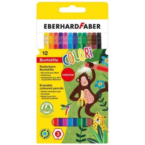 Eberhardfaber Ξυλομπογιές Με Γόμα 12Τμχ (5148-1719) (0)