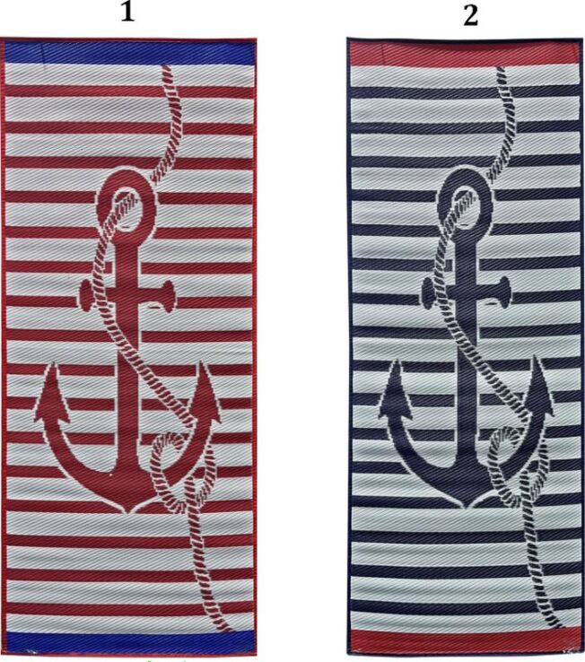 Ψάθα Πλαστική Παραλίας 180x70 cm Άγκυρα-2 Σχέδια (03.BM-70ANCHOR) (1)