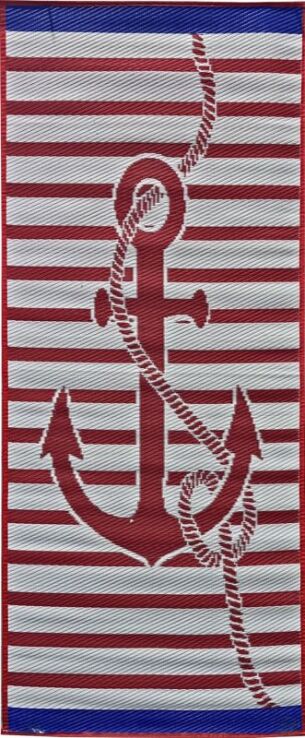 Ψάθα Πλαστική Παραλίας 180x70 cm Άγκυρα-2 Σχέδια (03.BM-70ANCHOR) (2)