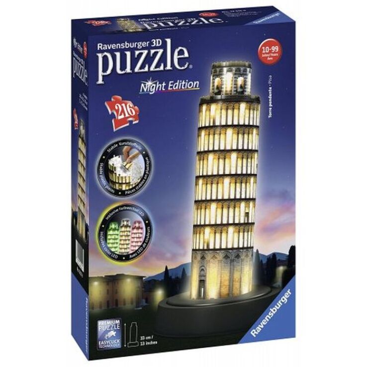 Ravensburger Πάζλ 3D Κεκλιμένος Πύργος Της Πίζας-Νυχτερινή Έκδοση 216Τμχ (12008028) (1)