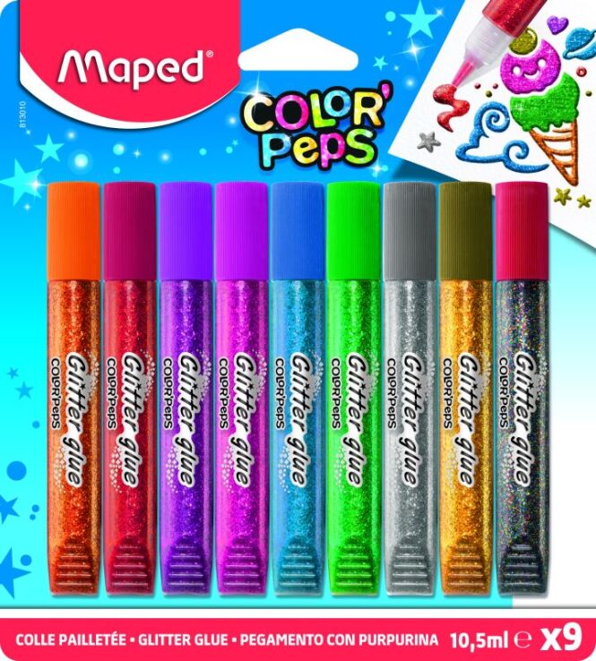 Maped Κόλλα Με Glitter 10.5ml 9τμχ. (813010) (1)