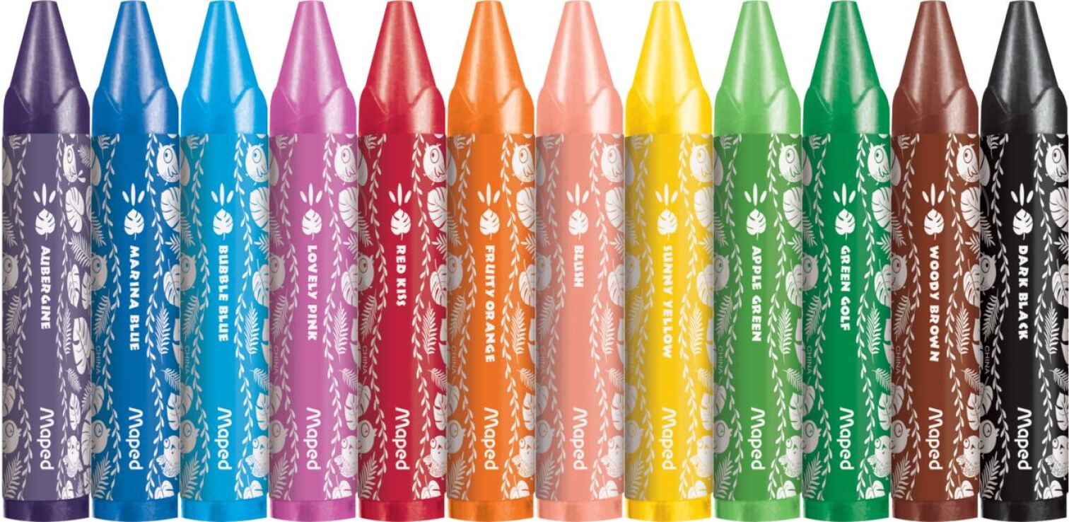 Maped Jungle Fever Κηρομπογιές Wax Maxi 12Τμχ (861400) (1)