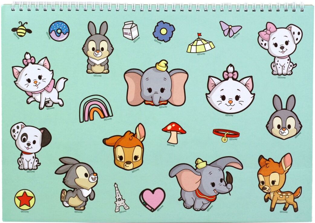 Disney Animals Μπλοκ Ζωγραφικής Α4 Και Stickers (341-26416) (1)