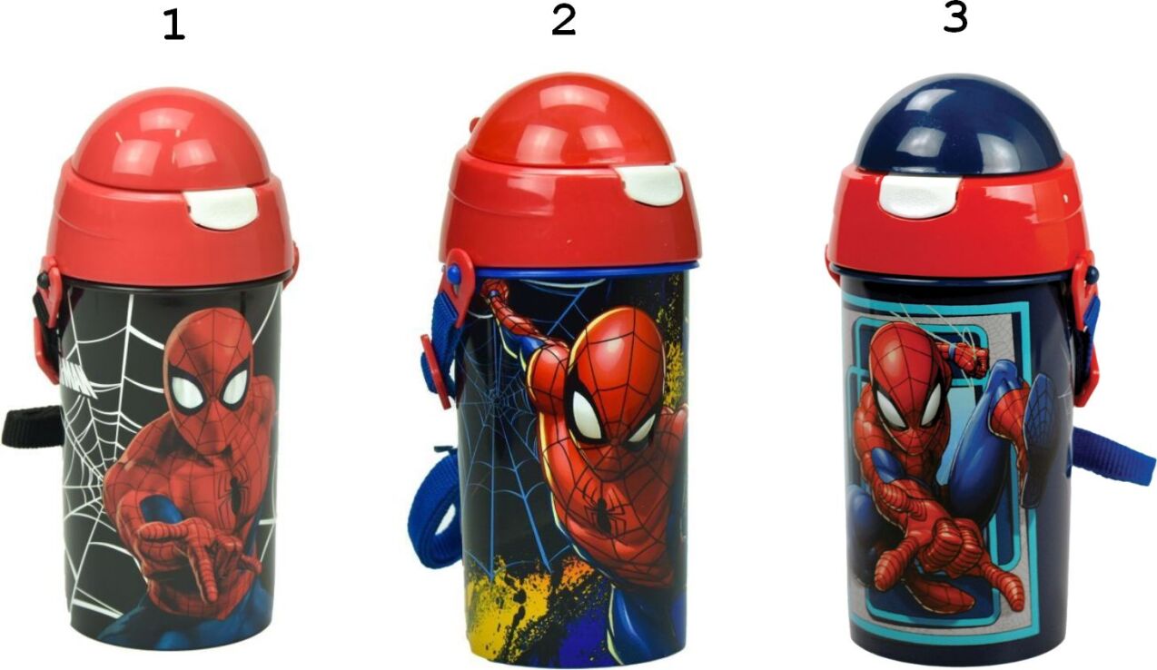 GIM Παγούρι PP Spiderman 500ml-3 Σχέδια (557-00209) (1)