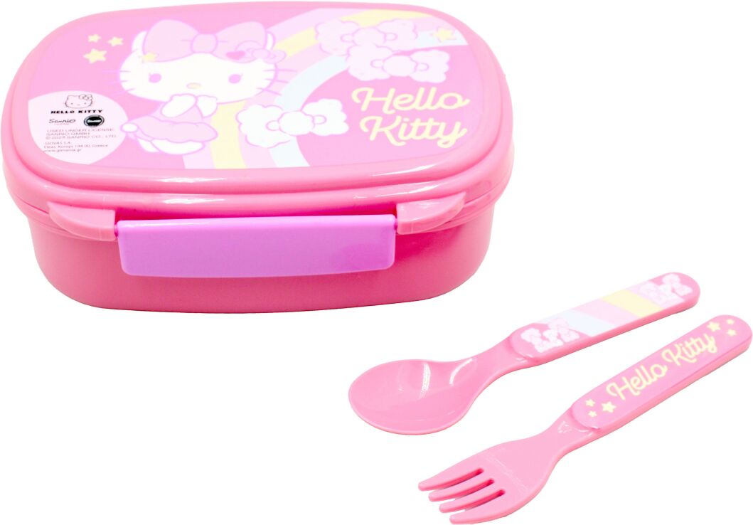 Gim Δοχείο Φαγητού Με Κουτάλι/Πιρούνι Hello Kitty (557-96276) (1)