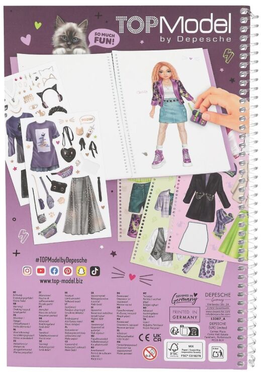 Top Model Μπλοκ Με Αυτοκόλλητα-Dress Me Up Rebel Kitty (D13387) (3)