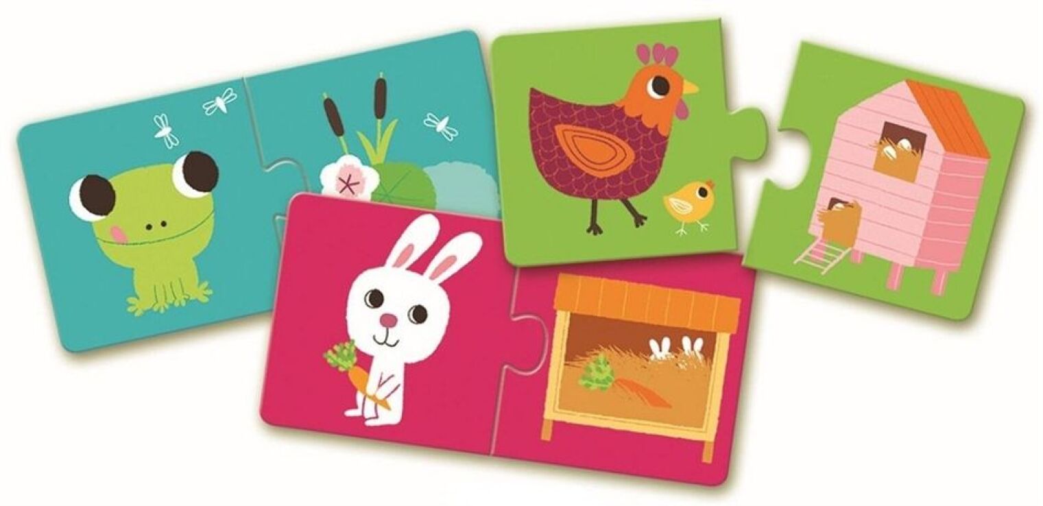 Djeco Παζλ Ζωάκια Στη Φωλίτσα Τους 10x2Τμχ (176-08164) (1)