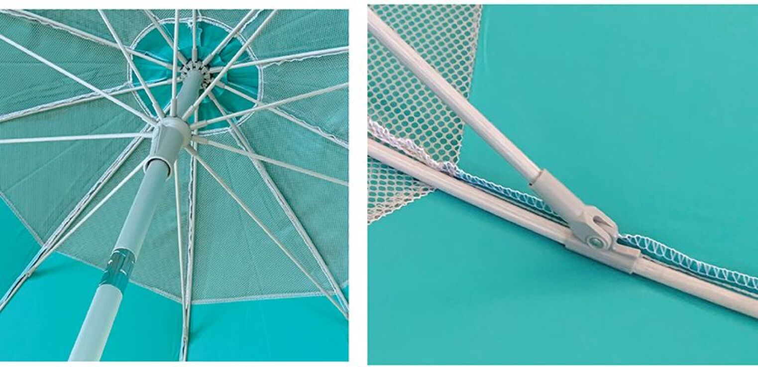 Ομπρέλα Ηλίου Maui 190/8-Σκελετός Αλουμινίου Αντιανεμική 29/32mm Polyester-Πετρόλ (1564) (1)