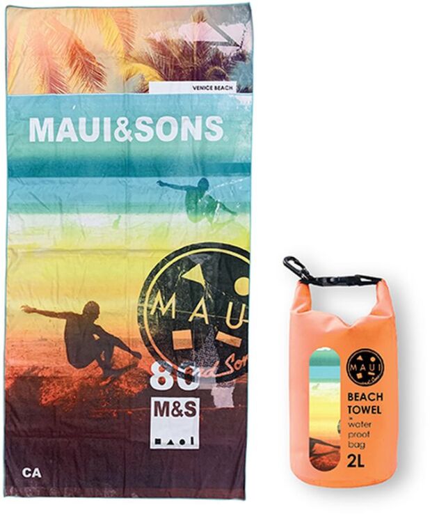 Πετσέτα Θαλάσσης Maui 90x180cm Venice Beach-Αδιάβροχη Θήκη (4950) (0)