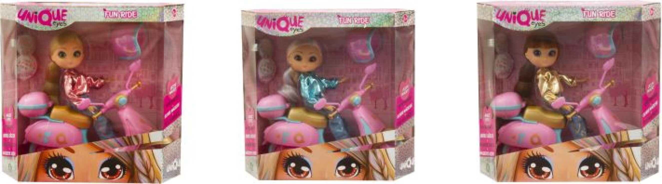 Unique Eyes Fun Ride Κούκλα Με Σκούτερ-3 Σχέδια (MYM11000) (2)
