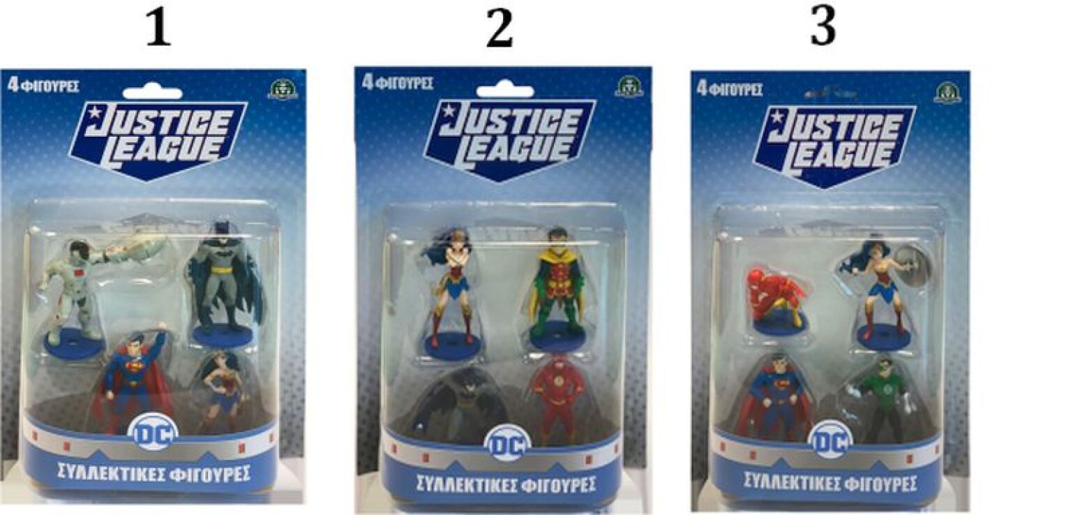 Hero-Mania Justice League Φιγούρες-Τoppers 4Pack-3 Σχέδια (JUT02000) (1)