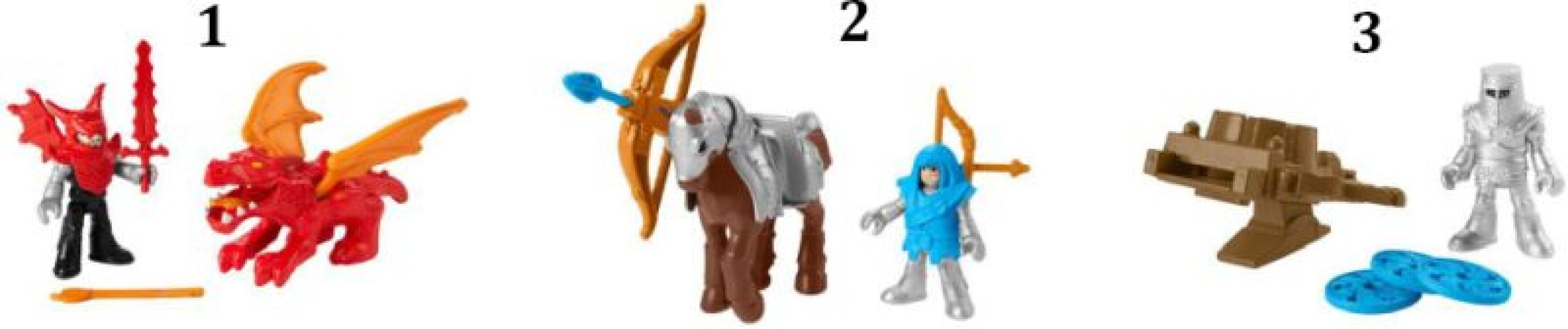 Fisher Price Imaginext-Φιγούρες Ιππότες Με Αξεσουάρ-3 Σχέδια (HCG63) (1)