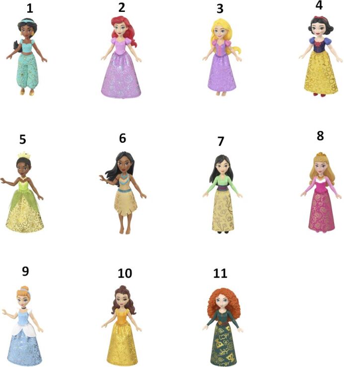 Disney Princess Mini Κούκλες-11 Σχέδια (HLW69) (1)
