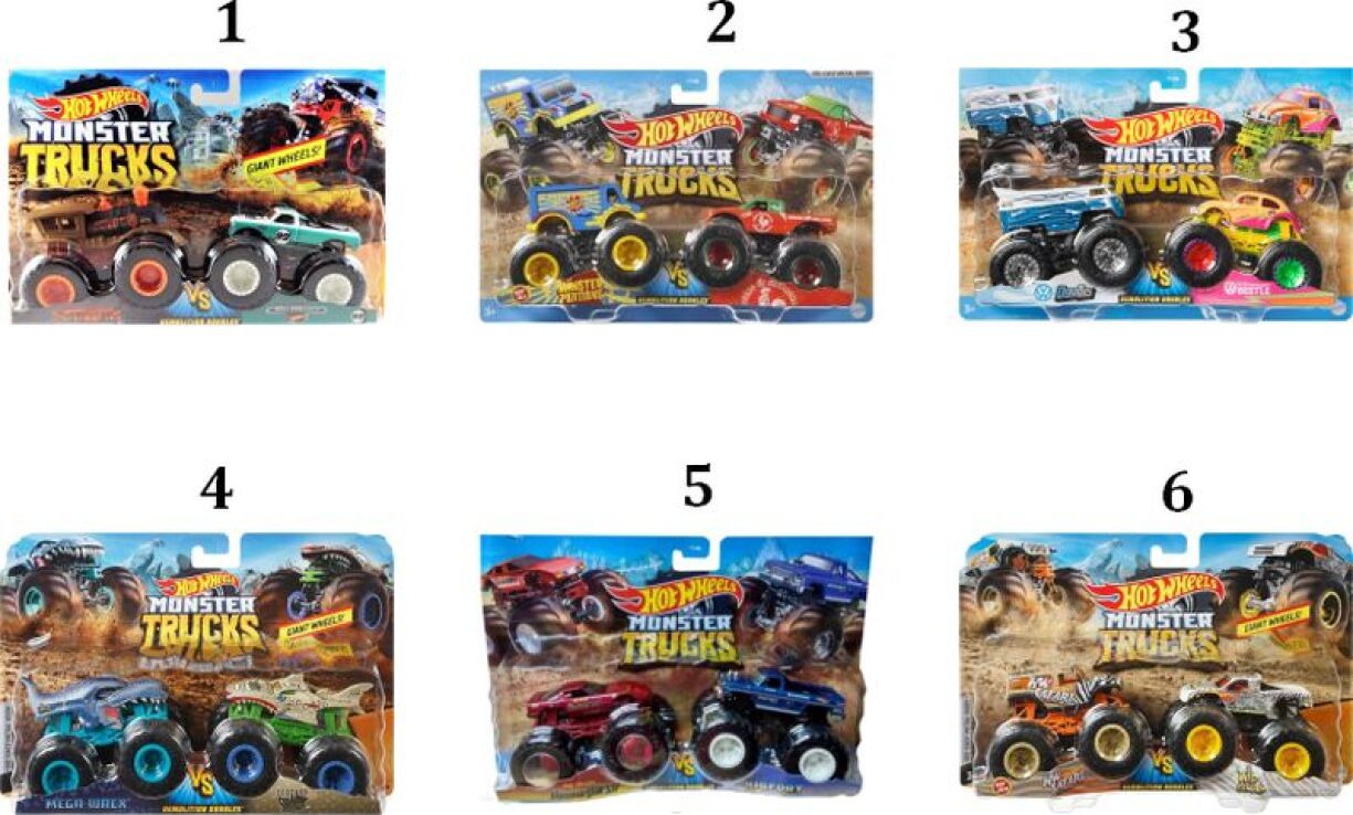 Monster Trucks Οχήματα Σετ Των 2-6 Σχέδια (FYJ64) (1)