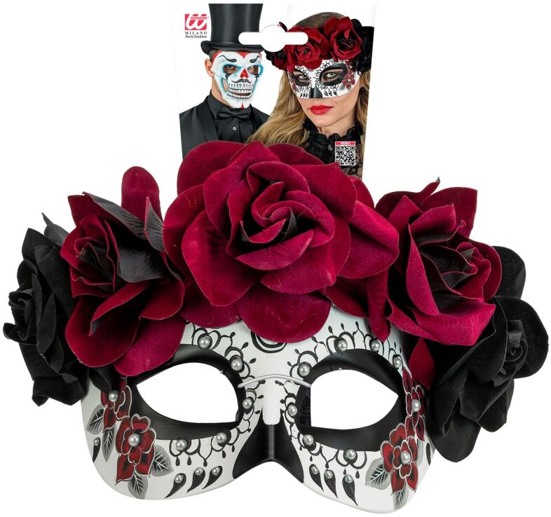 WM Μάσκα Ματιών Dia De Los Muertos Με Τριαντάφυλλα (8466) (1)