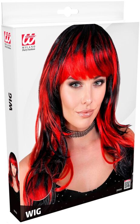 WM Περούκα Μαύρη/Κόκκινη Vampiress (29102) (1)
