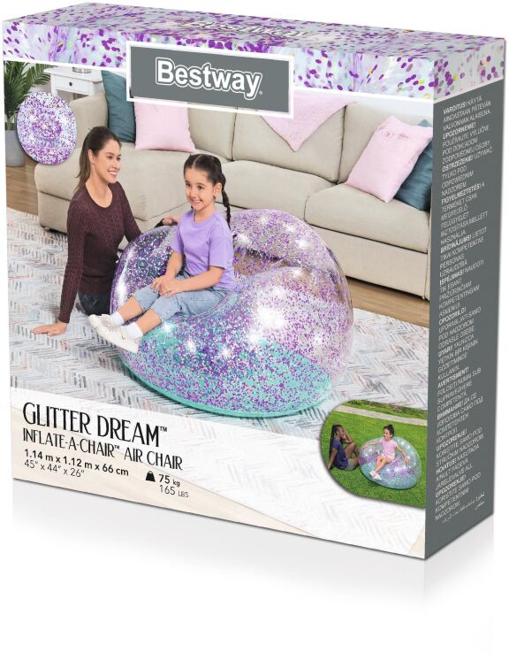 Bestway Φουσκωτή Πολυθρόνα Glitter Dream (75115) (1)