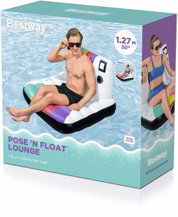Bestway Pose 'N' Float Στρώμα Lounge 50"x40" (43656) (1)