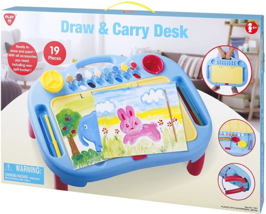 Playgo Τραπέζι Ζωγραφικής Draw & Carry Desk 19Τμχ (7361) (1)